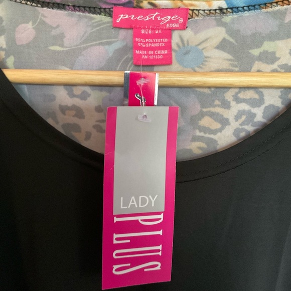 Prestige Edge Floral and Leopard Print Longline Fooler Top - Picture 3 of 6